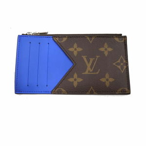 Louis Vuitton Coin Card Blue Monogram Brown Holder